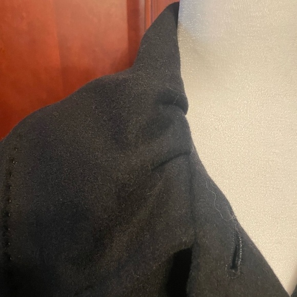 Ellen Tracy Black Wool Button Cape Belted Jacket Coat - Picture 5 of 13